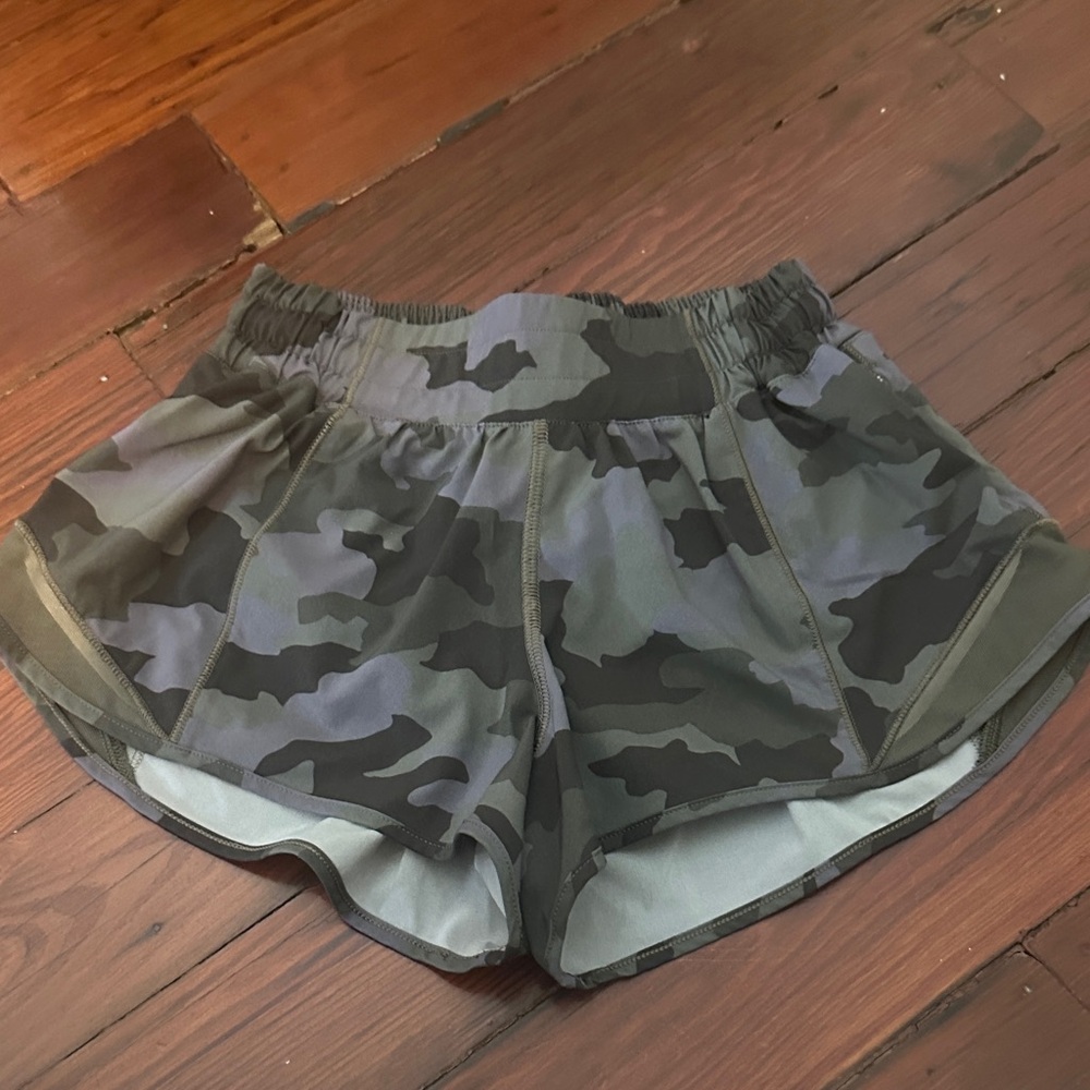 lululemon athletica Green Camo Athletic Shorts